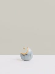Reiss | Curve Marble Scoop Earrings in Gold Tone