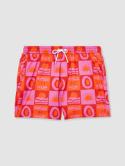 Reiss | | Ché Sunset-Print Swim Shorts in Orange/Pink