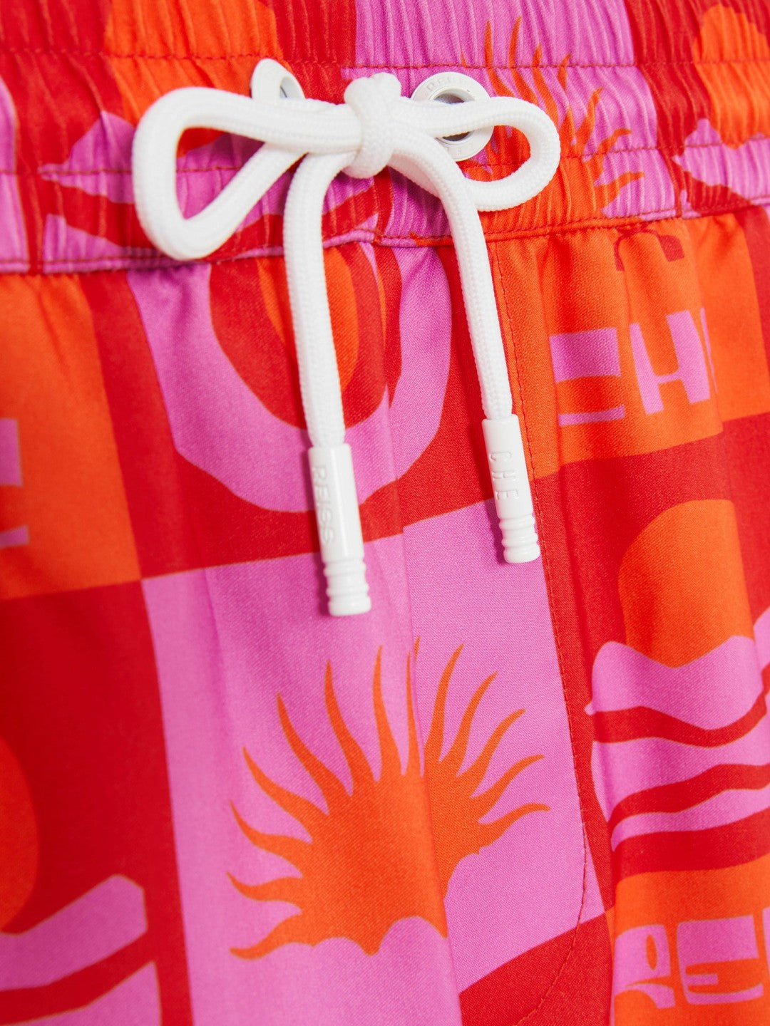 Reiss | | Ché Sunset-Print Swim Shorts in Orange/Pink