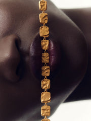 Reiss | Molten Square Necklace in Gold Tone