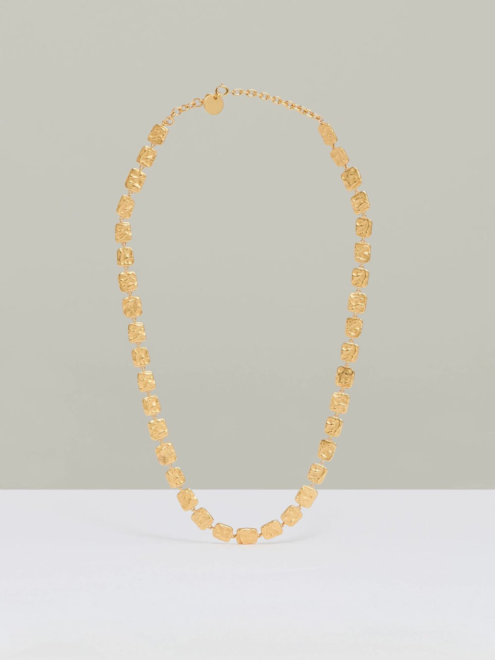 Reiss | Molten Square Necklace in Gold Tone