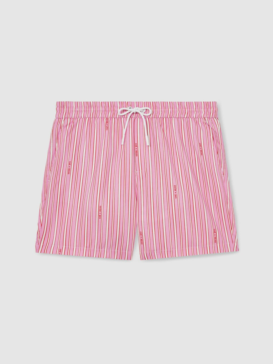 Reiss | | Ché Stripe Swim Shorts in Pink/White