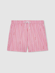 Reiss | | Ché Stripe Swim Shorts in Pink/White