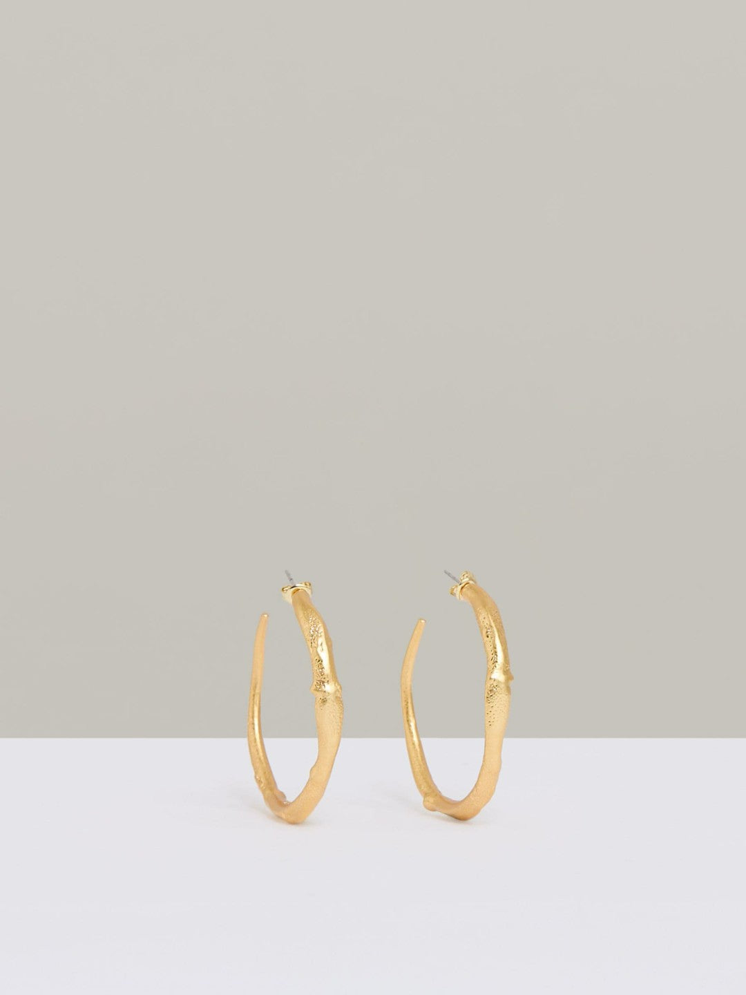 Reiss | Molten Hoop Earrings in Gold Tone