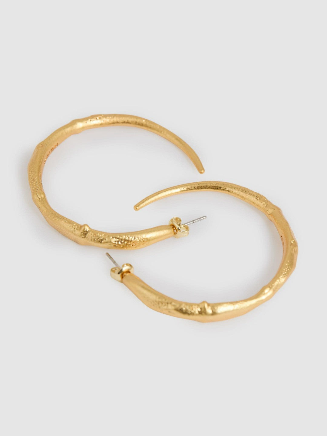 Reiss | Molten Hoop Earrings in Gold Tone