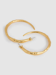 Reiss | Molten Hoop Earrings in Gold Tone
