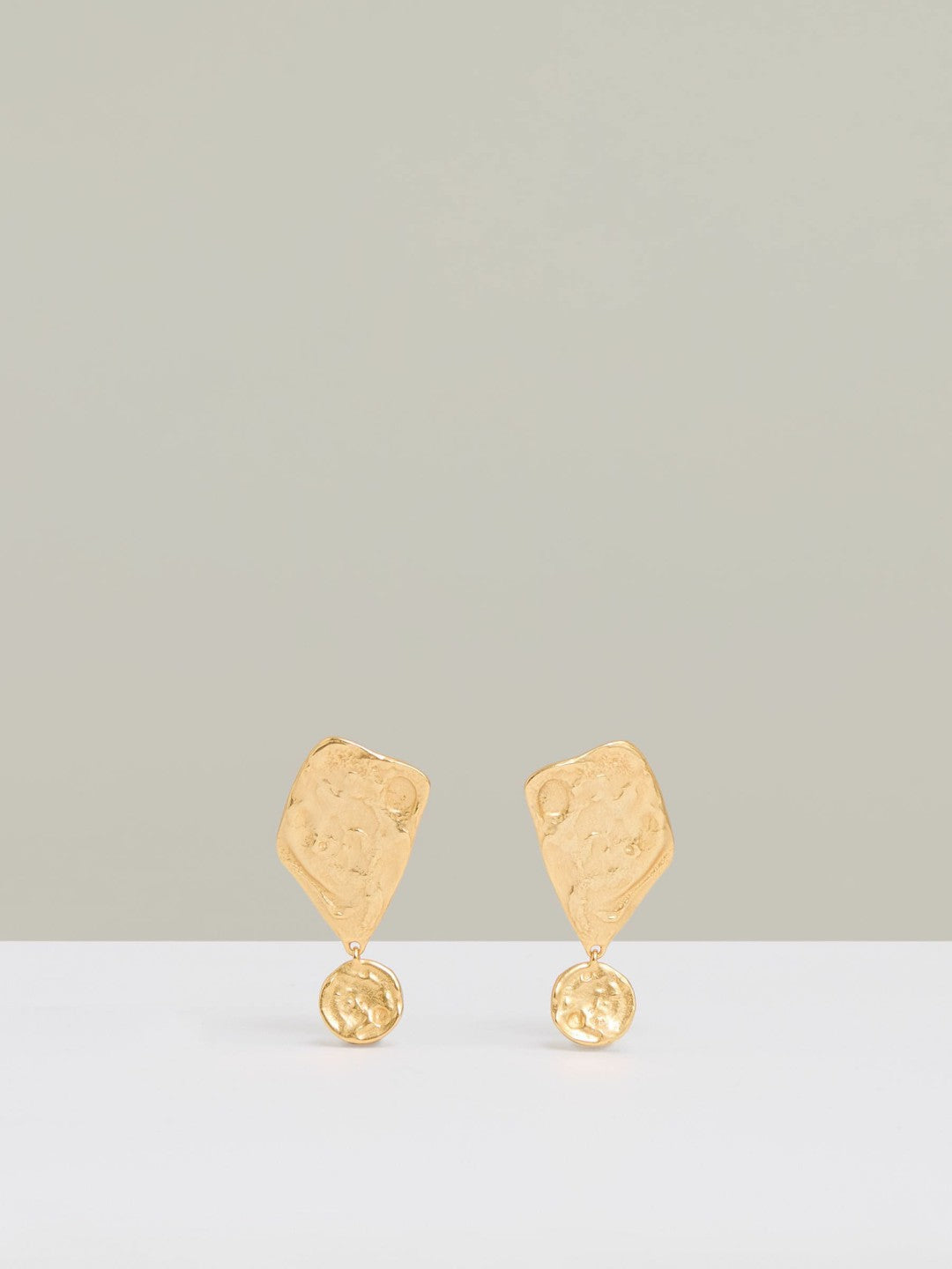 Reiss | Molten Large Drop Earrings in Gold Tone