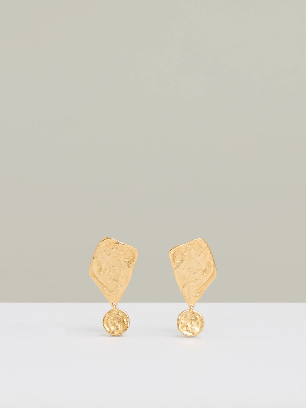 Reiss | Molten Large Drop Earrings in Gold Tone