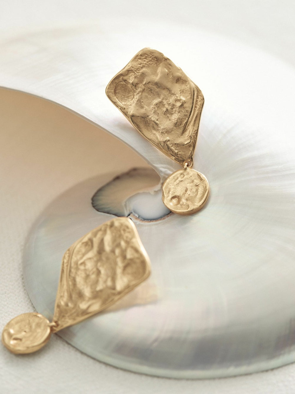 Reiss | Molten Large Drop Earrings in Gold Tone