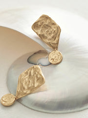 Reiss | Molten Large Drop Earrings in Gold Tone