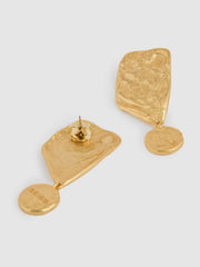 Reiss | Molten Large Drop Earrings in Gold Tone