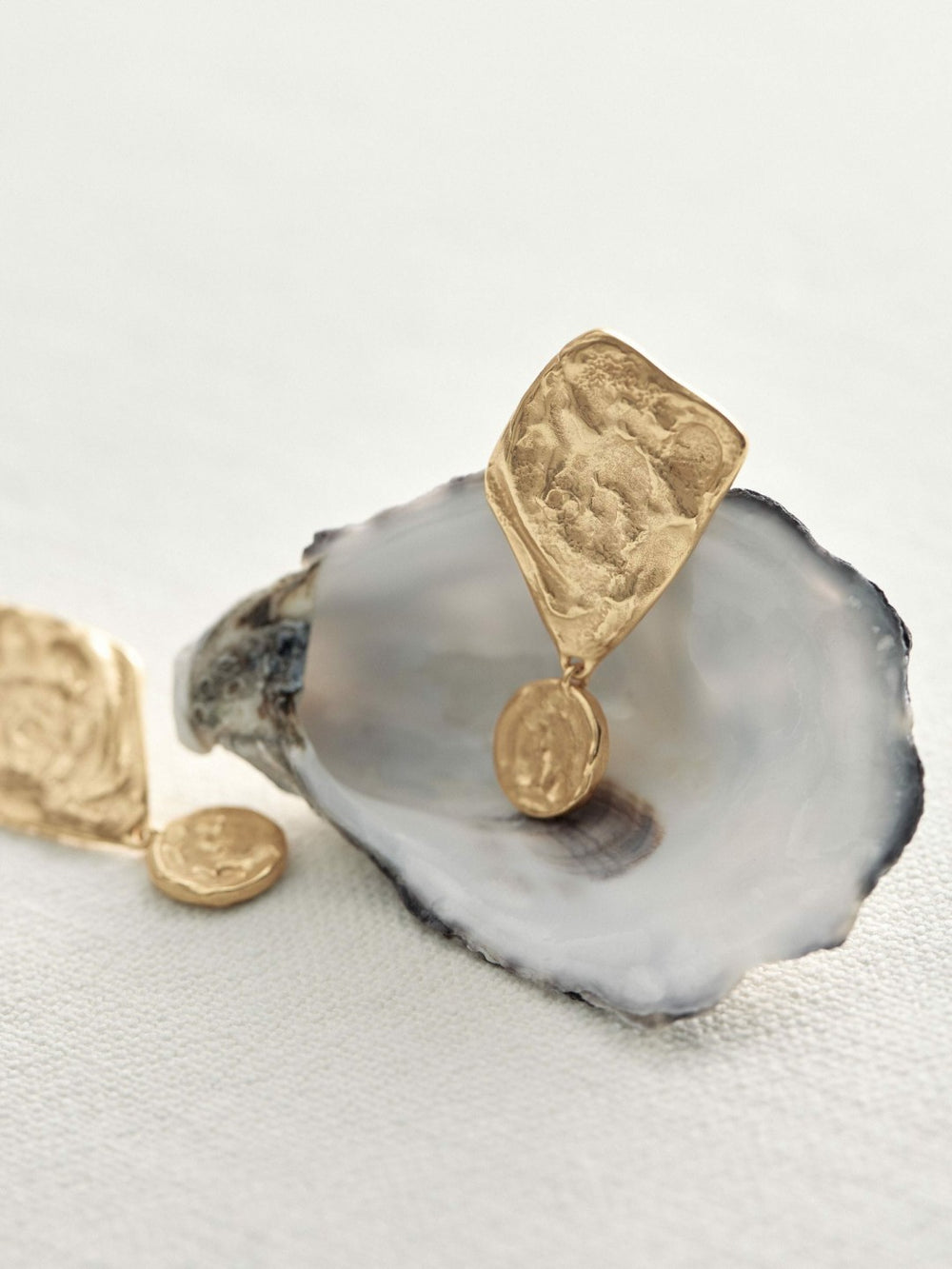 Reiss | Molten Large Drop Earrings in Gold Tone