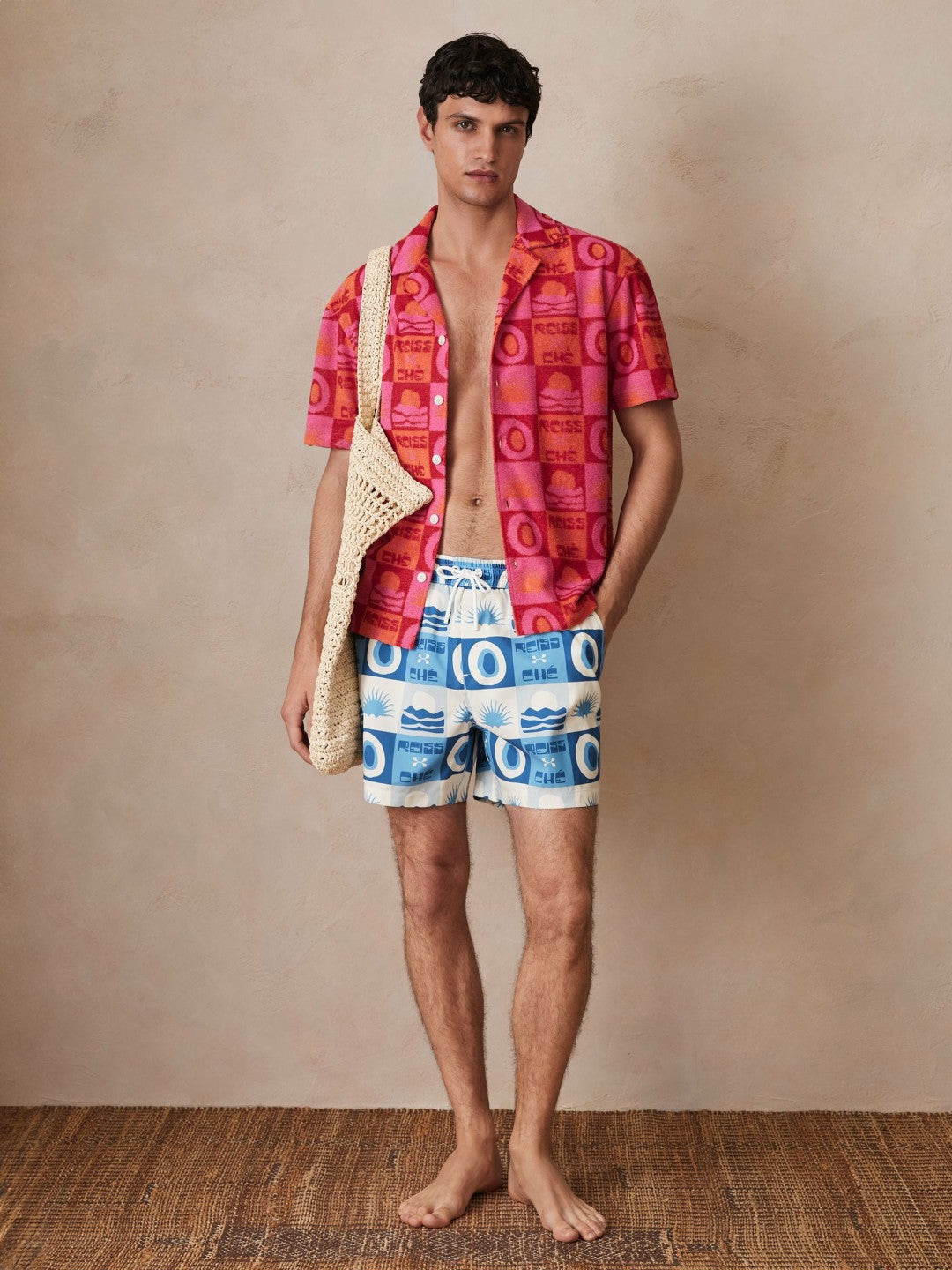 Reiss | | Ché Sunset-Print Swim Shorts in Blue Multi