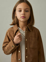 Reiss | 4-9 yrs Suede Cropped Jacket in Tan