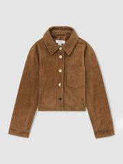 Reiss | 9-13 yrs Suede Cropped Jacket in Tan