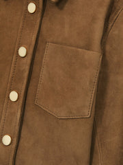 Reiss | 9-13 yrs Suede Cropped Jacket in Tan