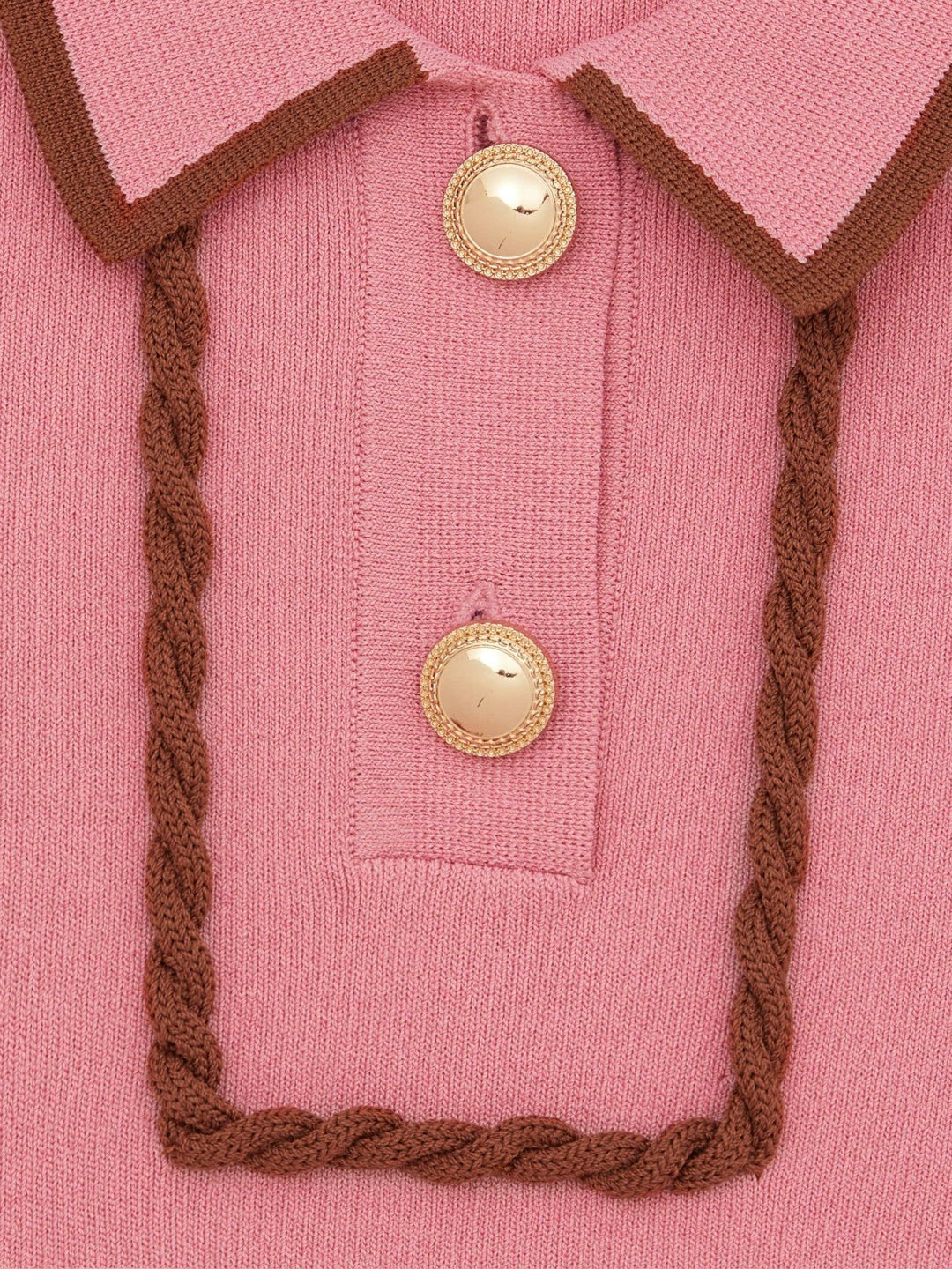 Reiss | 13-14 yrs Twist-Piped Knitted Dress in Pink