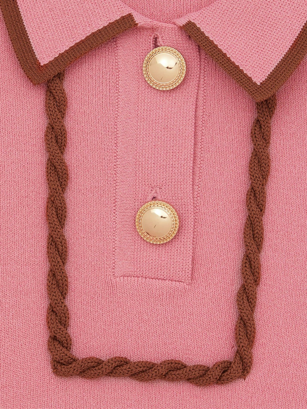 Reiss | 13-14 yrs Twist-Piped Knitted Dress in Pink