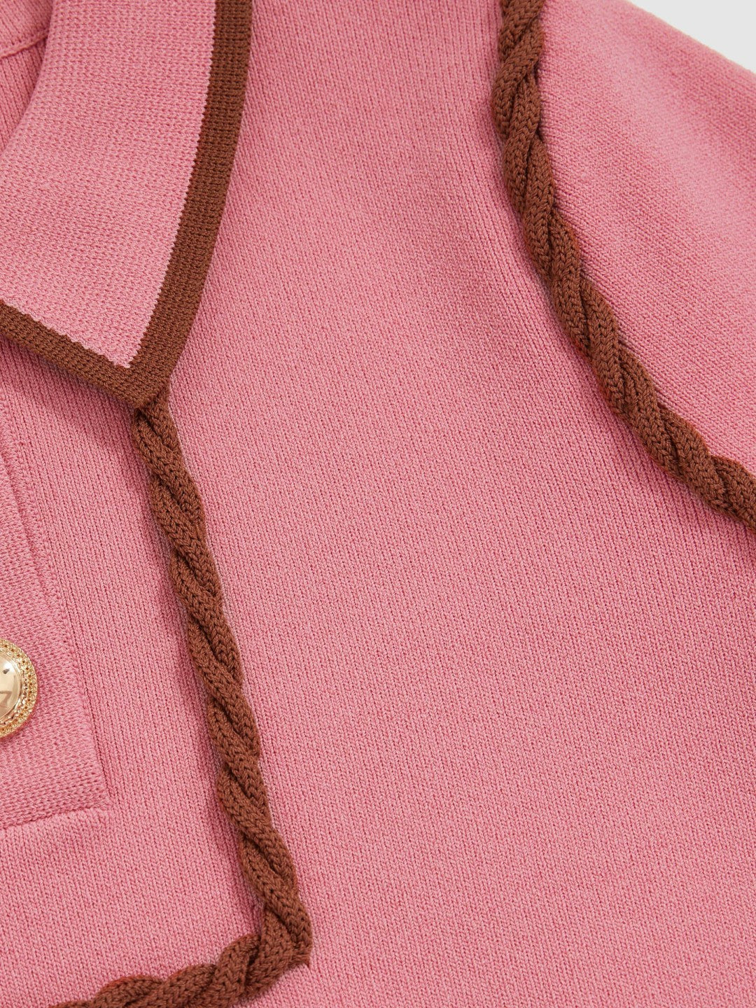 Reiss | 3-9 yrs Twist-Piped Knitted Dress in Pink