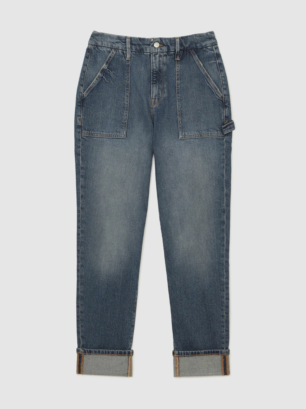 Reiss | Good American Cuffed Straight-Leg Jeans in Indigo