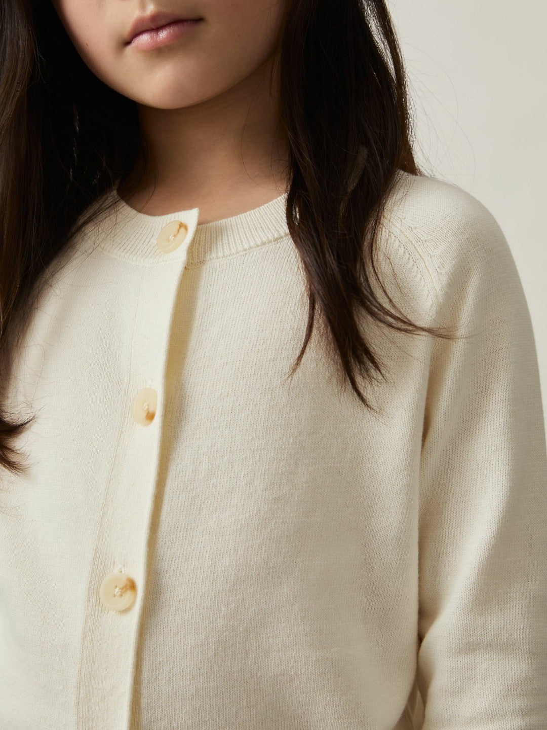 Reiss | 4-9 yrs Cotton Crew-Neck Cardigan in Ivory