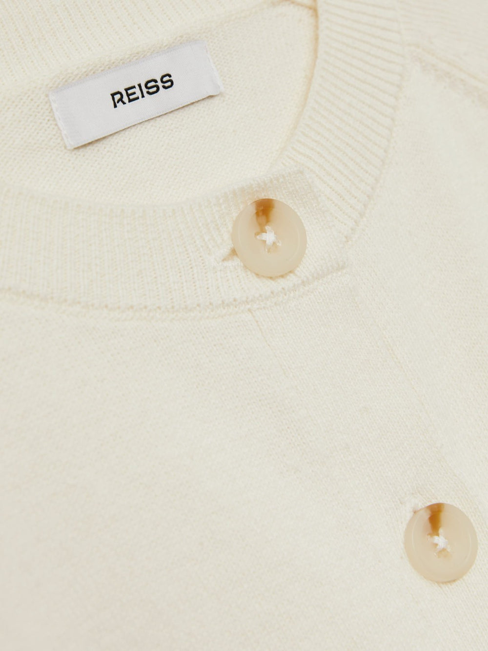 Reiss | 4-9 yrs Cotton Crew-Neck Cardigan in Ivory