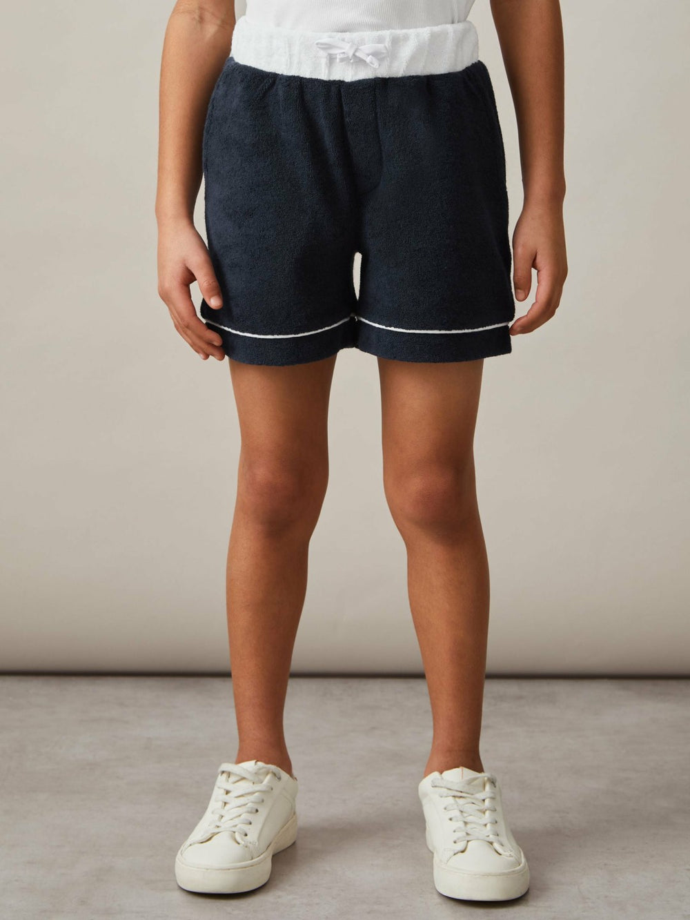 Reiss | 3-9 yrs Velour Colour-Block Shorts in Blue Multi