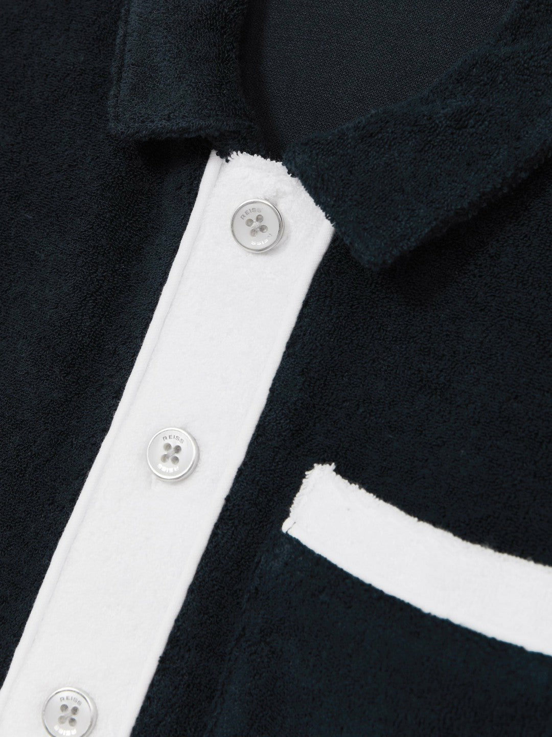 Reiss | 9-13 yrs Velour Colour-Block Shirt in Blue Multi