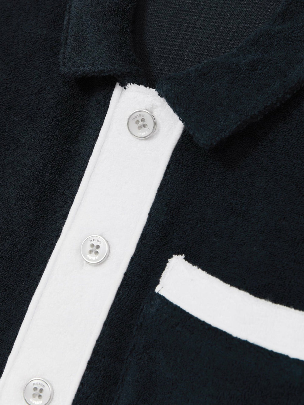 Reiss | 9-13 yrs Velour Colour-Block Shirt in Blue Multi