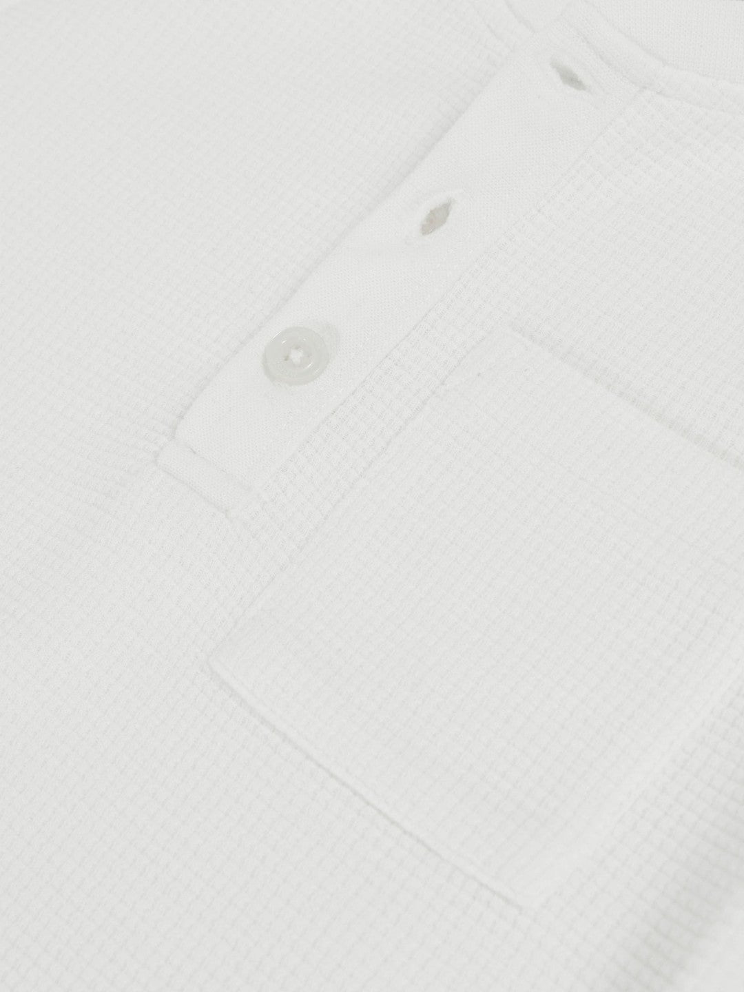 Reiss | 9-13 yrs Cotton-Blend Waffle Henley T-Shirt in White