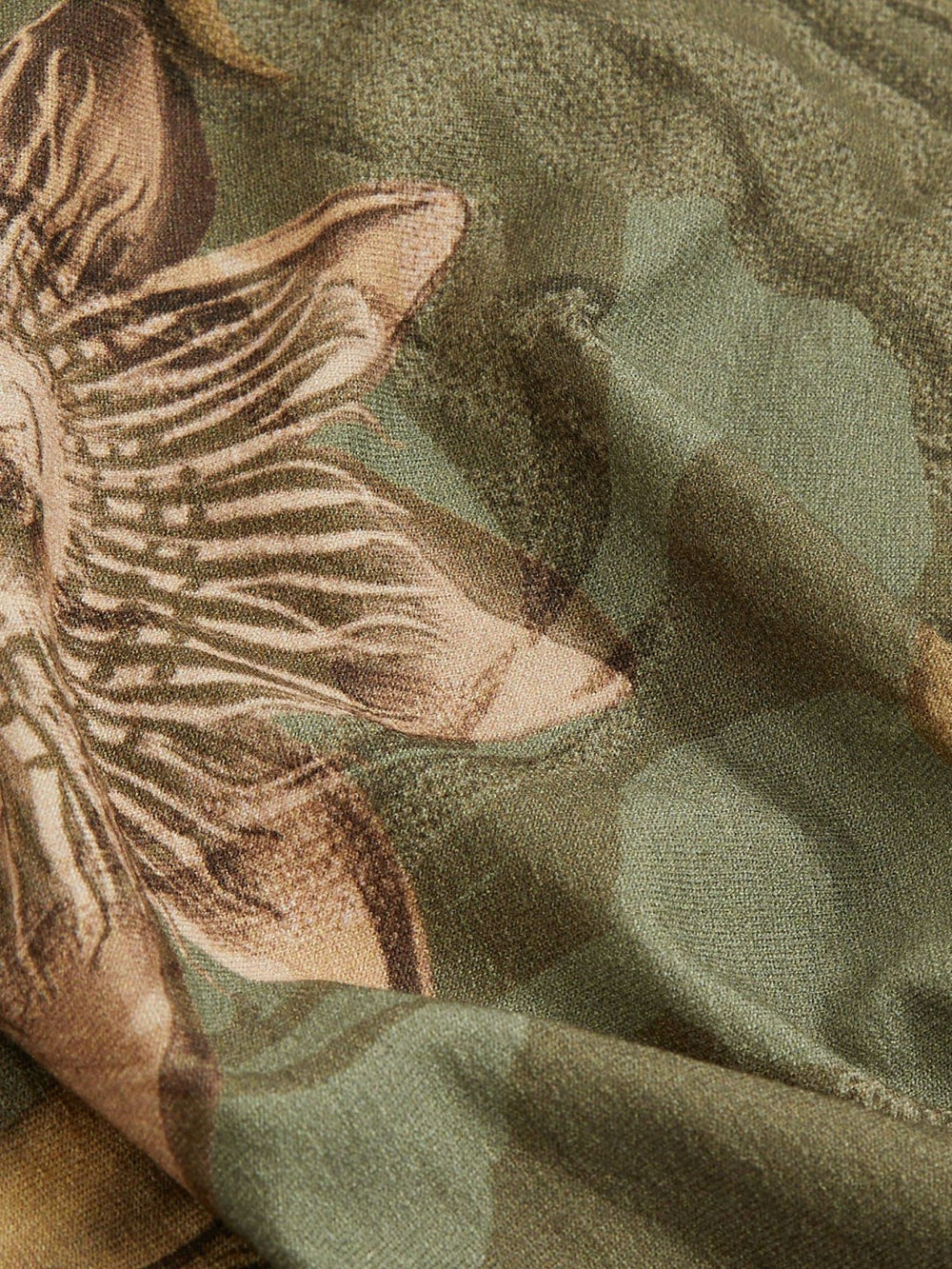 Reiss | | NYBG Floral Ruched Jersey Dress in Khaki