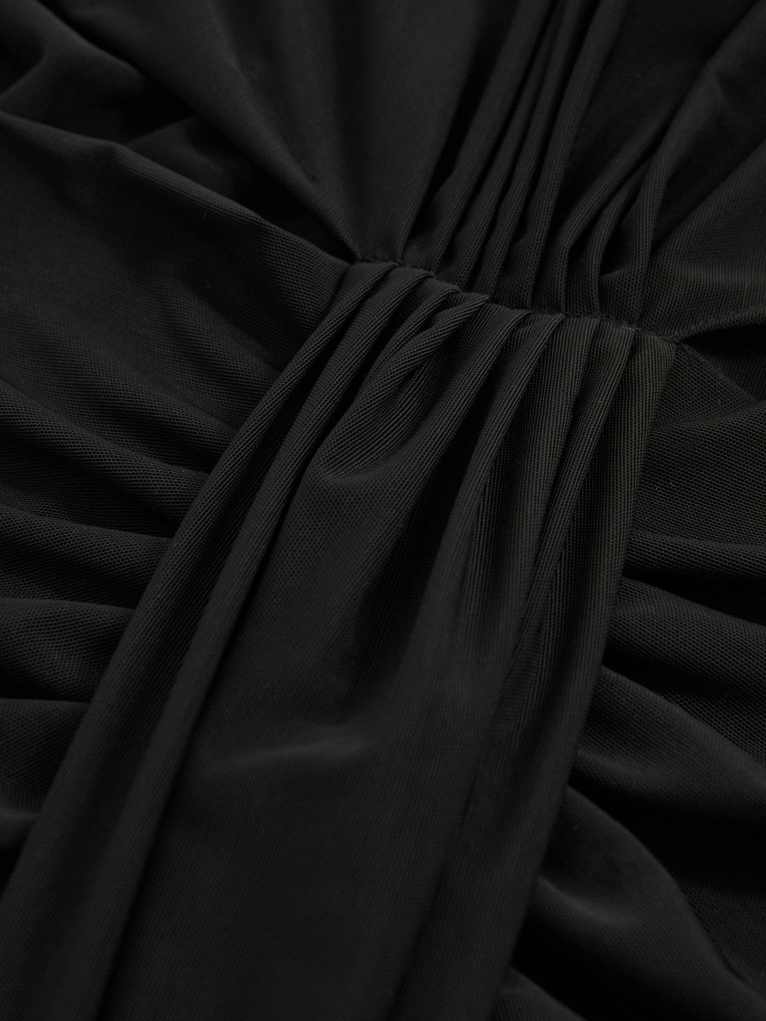 Reiss | Sheer Ruched Maxi Dress in Black