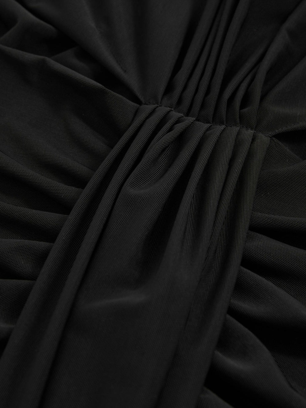 Reiss | Sheer Ruched Maxi Dress in Black