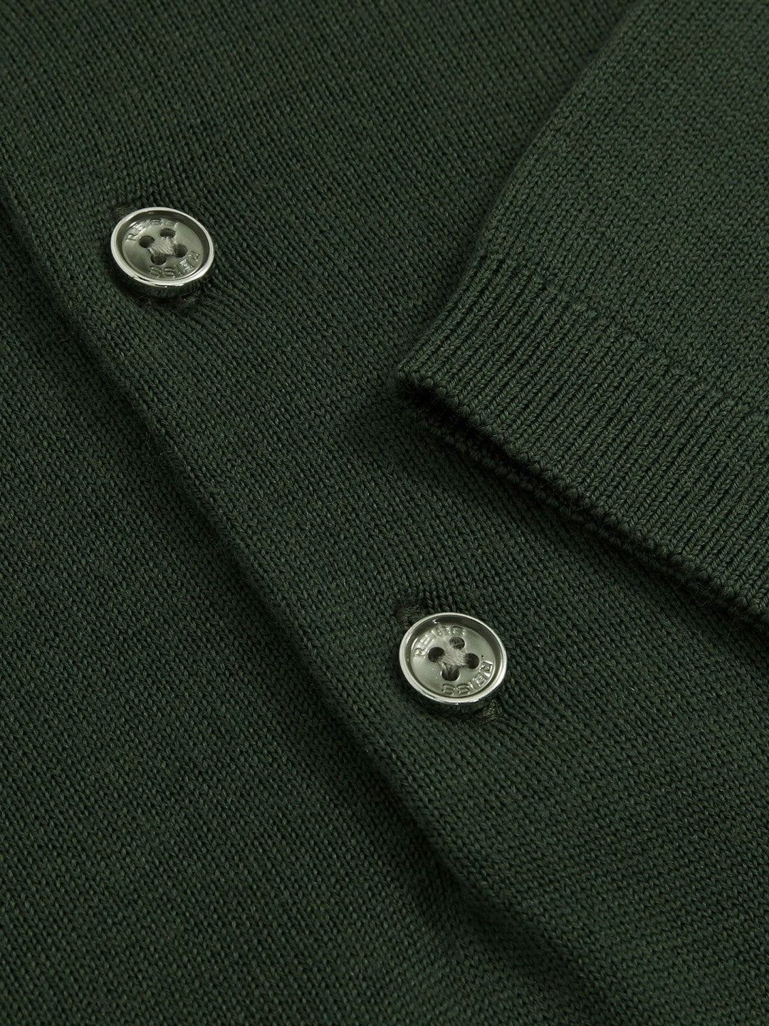 Reiss | Merino Wool Short-Sleeve Polo Shirt in Kale Green
