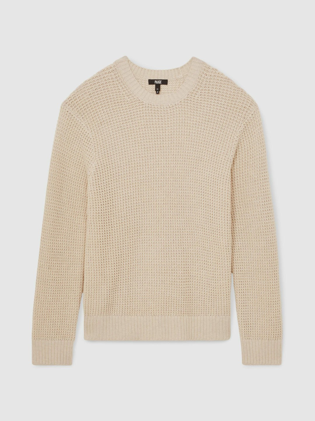 Reiss | Paige Cotton Waffle-Knit Sweater in Natural