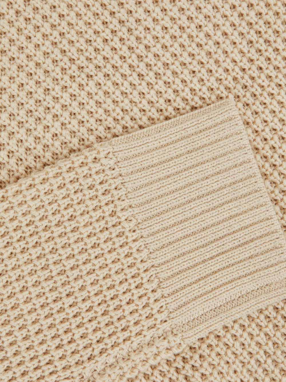 Reiss | Paige Cotton Waffle-Knit Sweater in Natural
