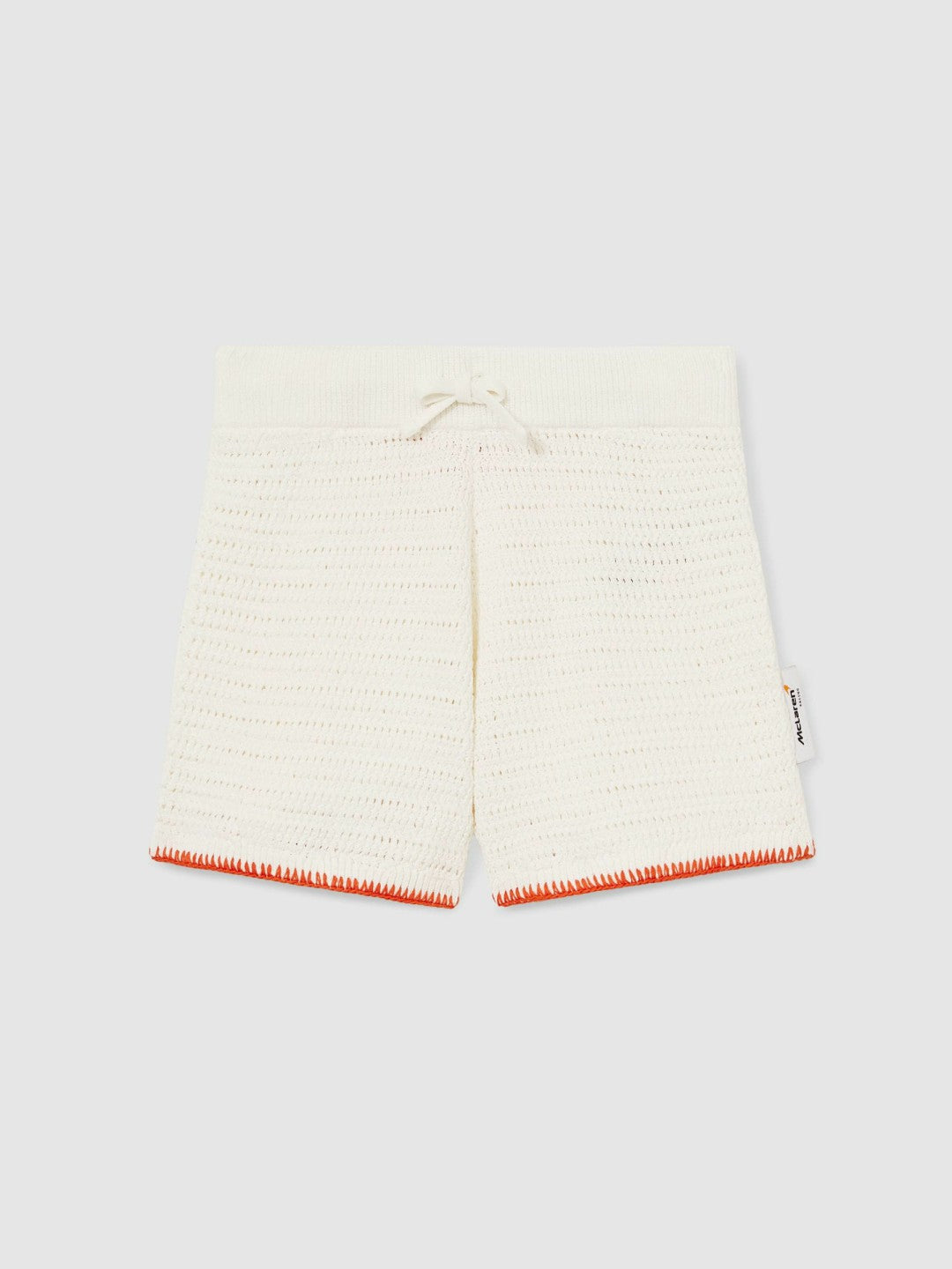 Reiss | 3-9 yrs McLaren F1 Team Crochet Shorts in Off White/Orange