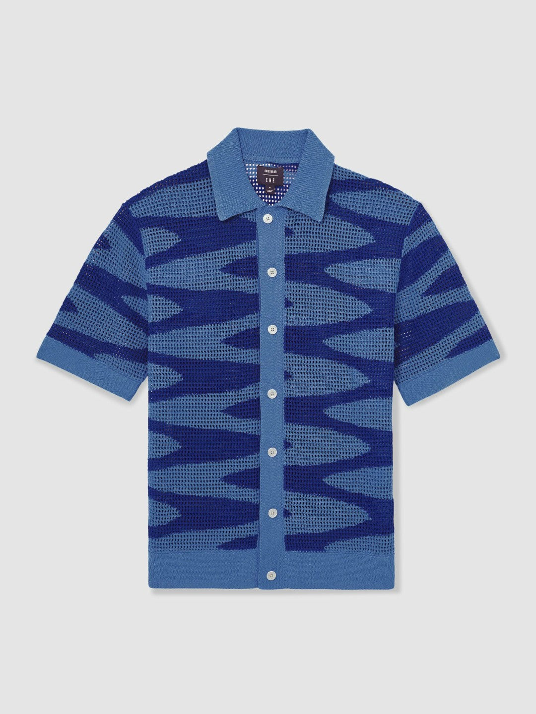 Reiss | | Ché Wave Crochet Shirt in Blue