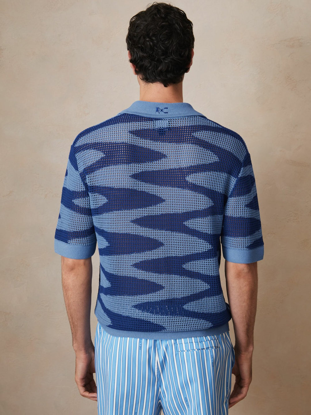 Reiss | | Ché Wave Crochet Shirt in Blue