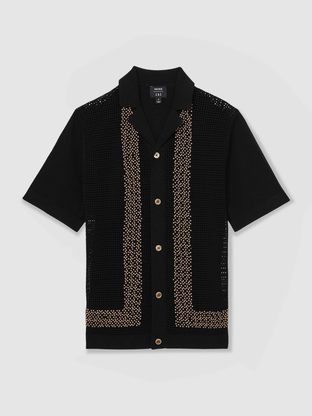 Reiss | | Ché Beaded Crochet Shirt in Black