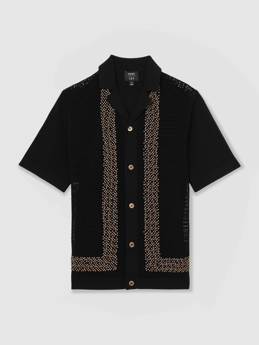 Reiss | | Ché Beaded Crochet Shirt in Black