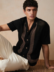 Reiss | | Ché Beaded Crochet Shirt in Black