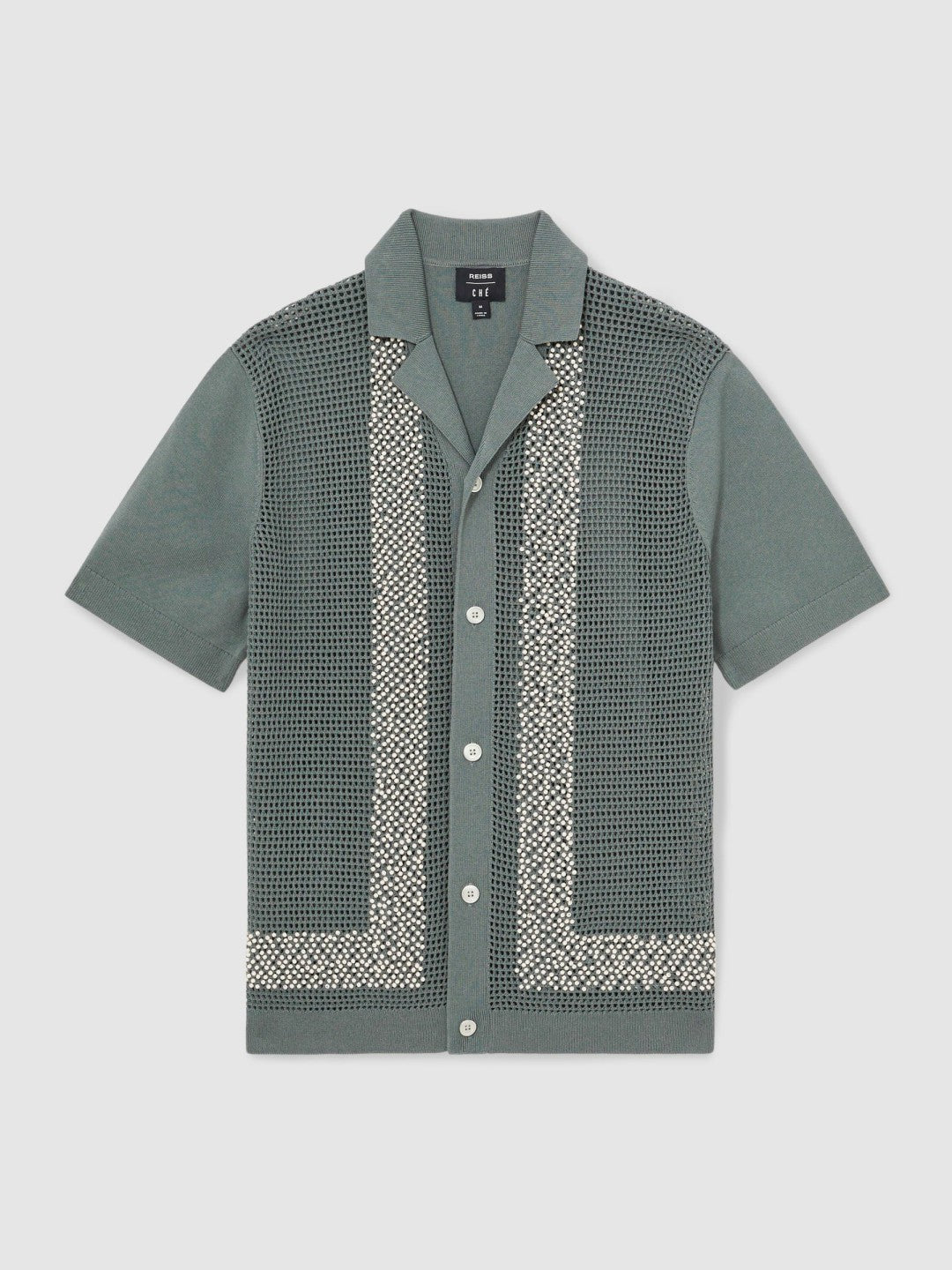 Reiss | | Ché Beaded Crochet Shirt in Sage