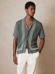 Reiss | | Ché Beaded Crochet Shirt in Sage