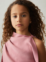 Reiss | 13-14 yrs One-Shoulder Draped Dress in Pink
