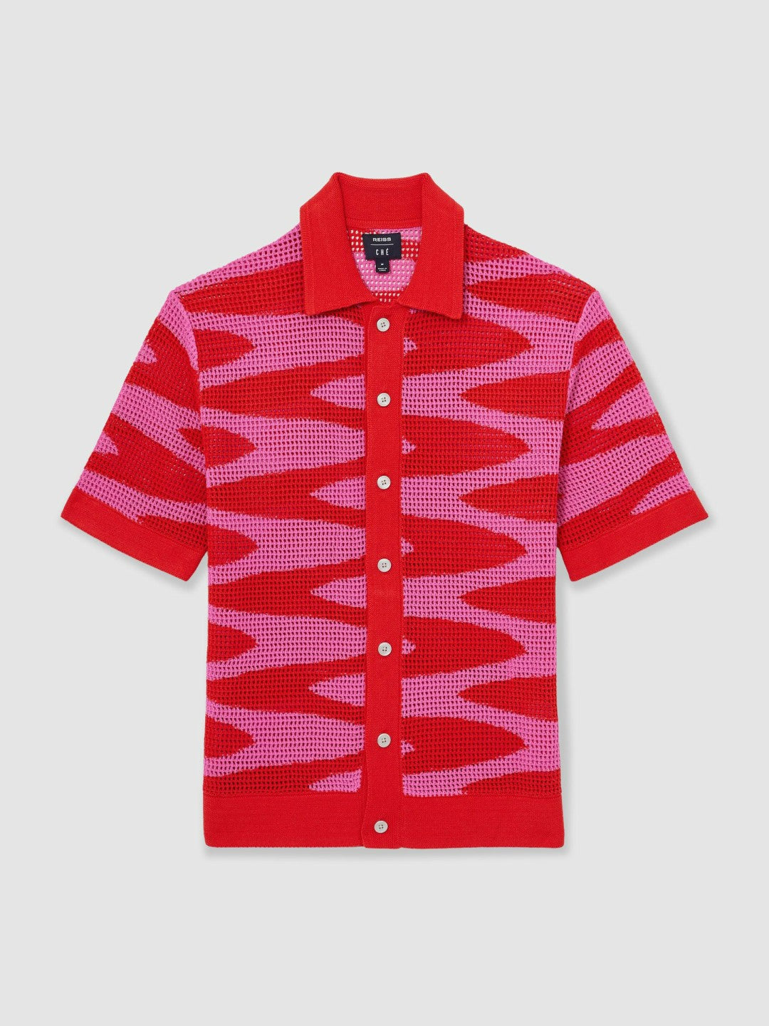 Reiss | | Ché Wave Crochet Shirt in Pink