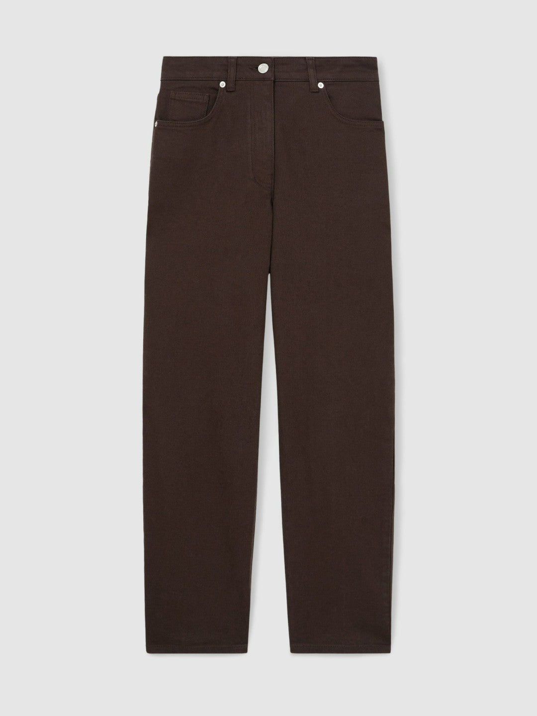 Reiss | Petite Mid-Rise Straight-Leg Jeans in Chocolate