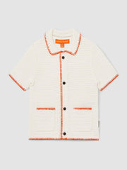 Reiss | 3-9 yrs McLaren F1 Team Crochet Shirt in Off White/Orange