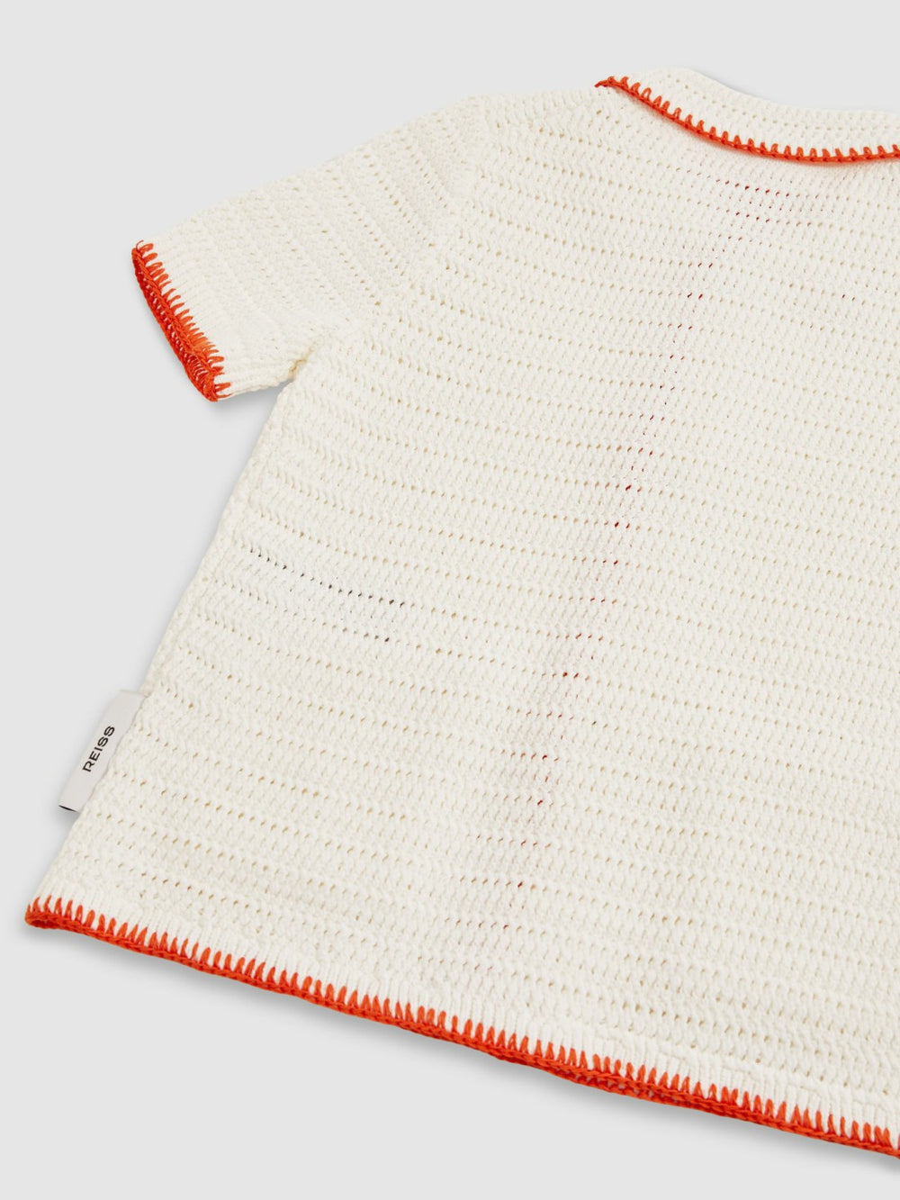 Reiss | 9-13 yrs McLaren F1 Team Crochet Shirt in Off White/Orange
