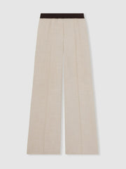 Reiss | Wide-Leg Elasticated-Waist Trousers in Neutral